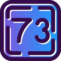 Seventy Three Gradient Filled Icon vector