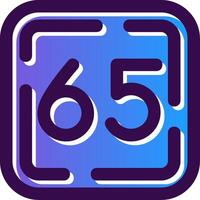 Sixty Five Gradient Filled Icon vector