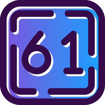 sesenta uno degradado lleno icono vector