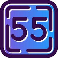 Fifty Five Gradient Filled Icon vector