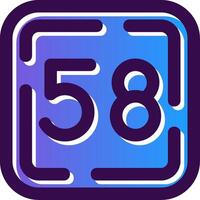 Fifty Eight Gradient Filled Icon vector