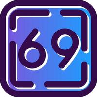 Sixty Nine Gradient Filled Icon vector