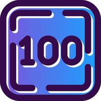 One Hundred Gradient Filled Icon vector