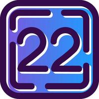 Twenty Two Gradient Filled Icon vector