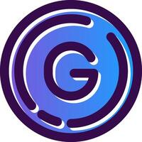 Letter g Gradient Filled Icon vector