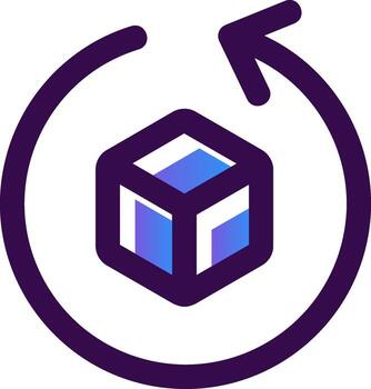 Rotate object Gradient Filled Icon vector