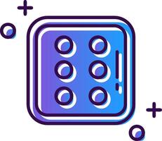 Dice six Gradient Filled Icon vector