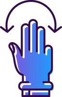 Three Fingers Rotate Gradient Filled Icon vector