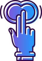 Two Fingers Double Tap Gradient Filled Icon vector