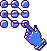 Pattern lock Gradient Filled Icon vector
