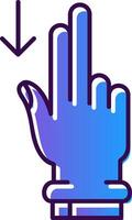 Two Fingers Down Gradient Filled Icon vector