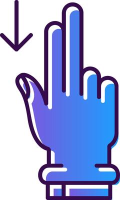 Two Fingers Down Gradient Filled Icon