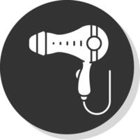 Hair dryer Glyph Grey Circle Icon vector