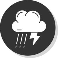 Thunder strom Glyph Grey Circle Icon vector