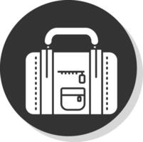 Travel bag Glyph Grey Circle Icon vector