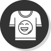 t camisa glifo gris circulo icono vector