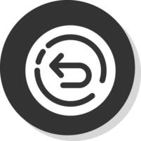 Right turn Glyph Grey Circle Icon vector