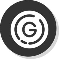 Letter g Glyph Grey Circle Icon vector