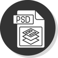 psd archivo formato glifo gris circulo icono vector