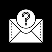 Question mark Glyph Inverted Icon vector