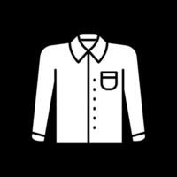 formal camisa glifo invertido icono vector