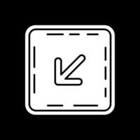 Down left arrow Glyph Inverted Icon vector