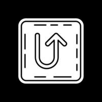 U turn Glyph Inverted Icon vector