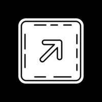 Up right arrow Glyph Inverted Icon vector