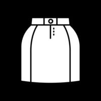 Mini skirt Glyph Inverted Icon vector