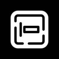 Right align Glyph Inverted Icon vector