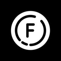 Letter f Glyph Inverted Icon vector