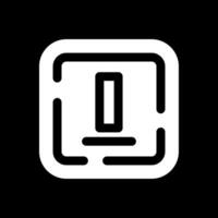 Bottom alignment Glyph Inverted Icon vector