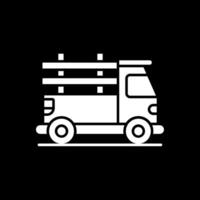 Pickup truck Glyph Inverted Icon vector