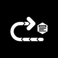 Right turn Glyph Inverted Icon vector