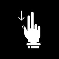 Two Fingers Down Glyph Inverted Icon vector