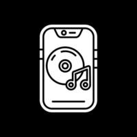 Music player Glyph Inverted Icon vector