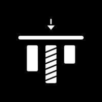 Top alignment Glyph Inverted Icon vector