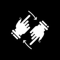 Rotate Two Hands Glyph Inverted Icon vector