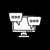 Desktop computer Glyph Inverted Icon vector