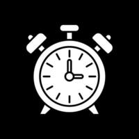 Alarm clock Glyph Inverted Icon vector