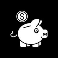 Piggy bank Glyph Inverted Icon vector