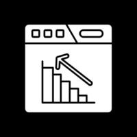 Bar chart Glyph Inverted Icon vector