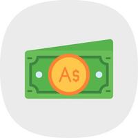 australiano dólar plano curva icono vector