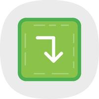 Turn down Flat Curve Icon vector