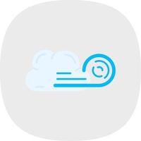 viento nube plano curva icono vector