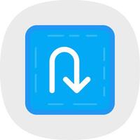 U turn Flat Curve Icon vector