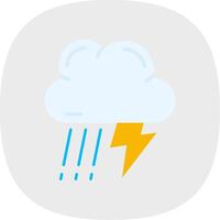 Thunder strom Flat Curve Icon vector