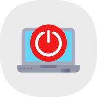 Power off Flat Curve Icon vector