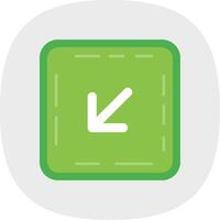 Down left arrow Flat Curve Icon vector