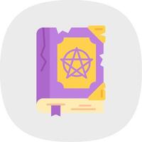 magia libro plano curva icono vector